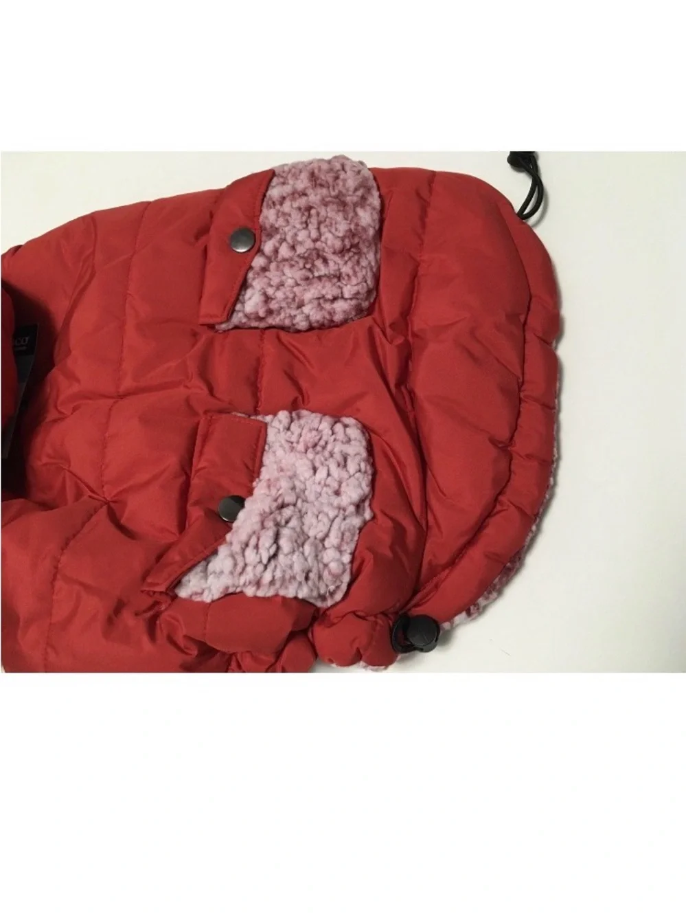 Frisco L Dog Winter Coat Red Parka Faux Fur Trim Hood Faux Sherpa Lined Jacket